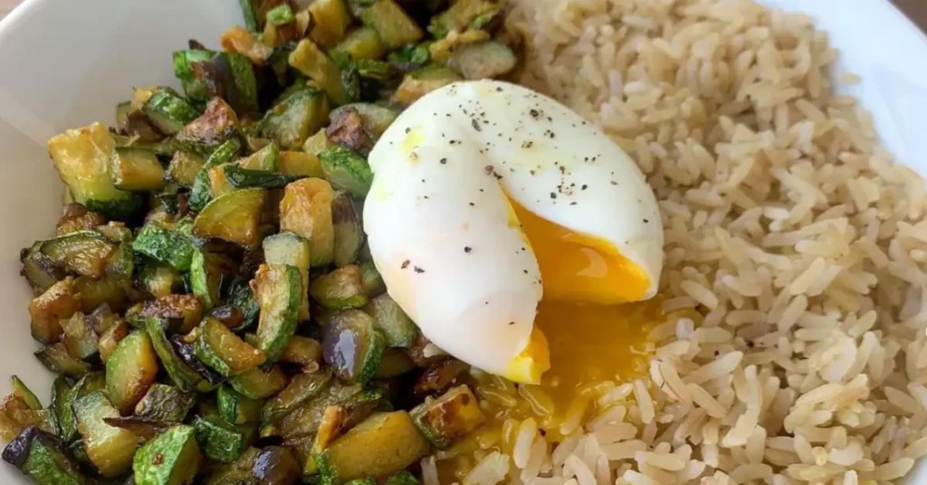 rice eggs and cucumber