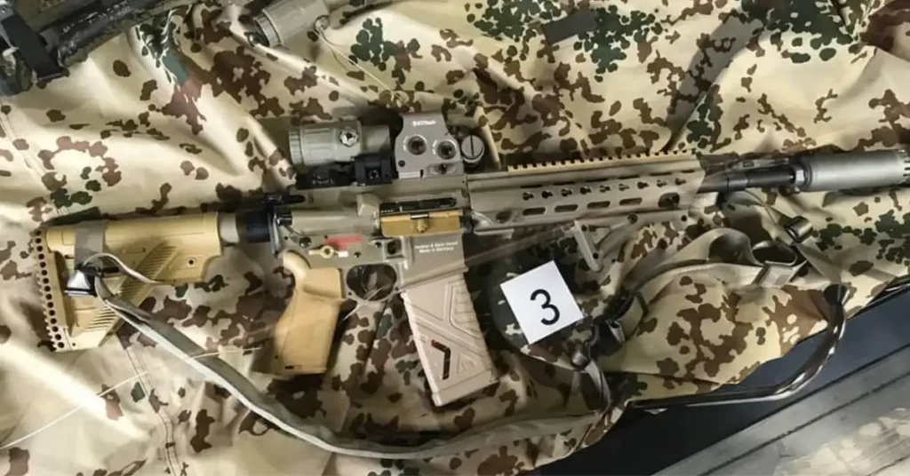 HK416 on military bag