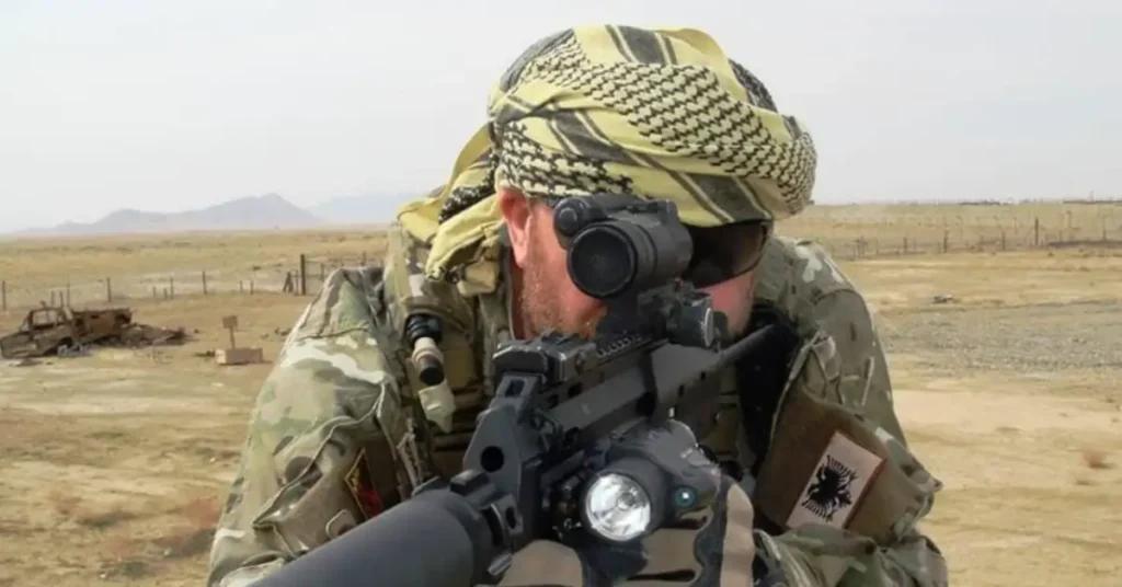 albanian soldier with MP7A1