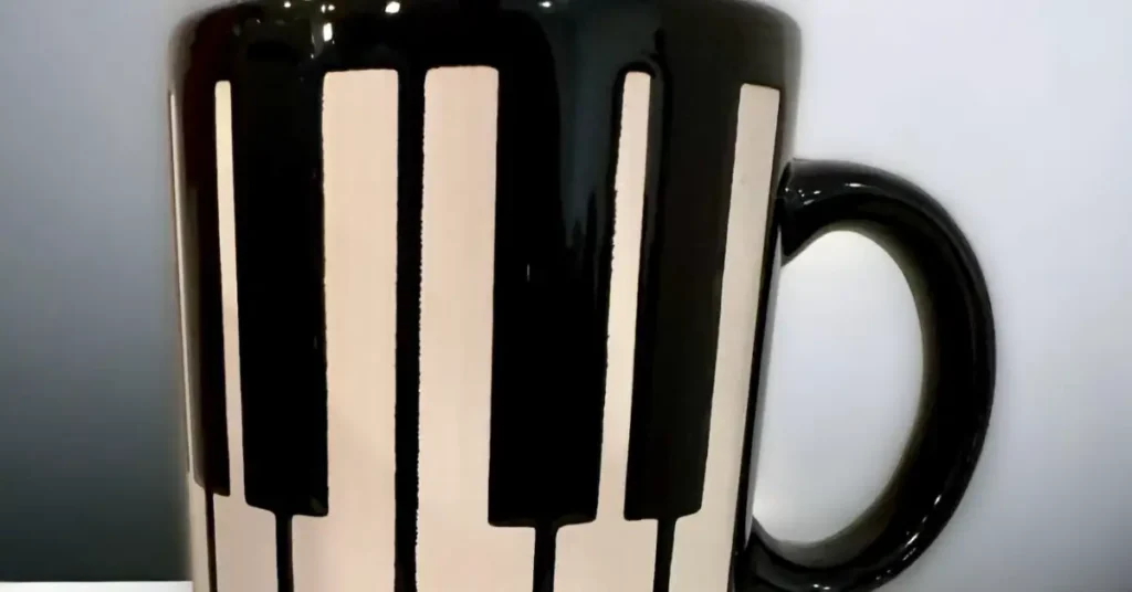 piano themed mug