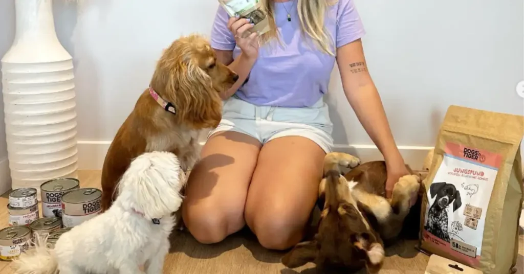youtuber promoting dog food