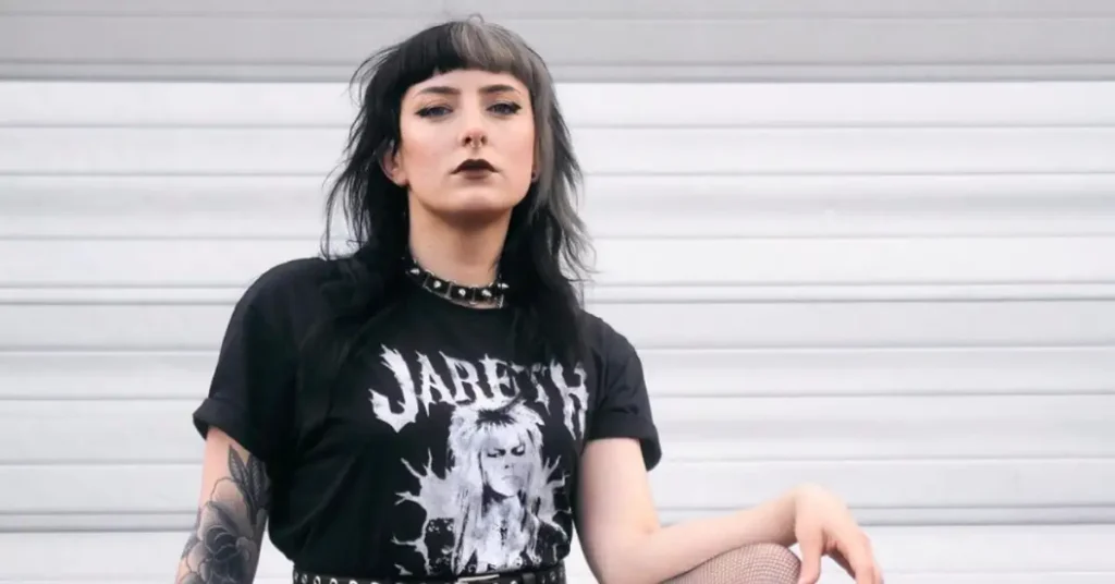 goth girl black and white hair