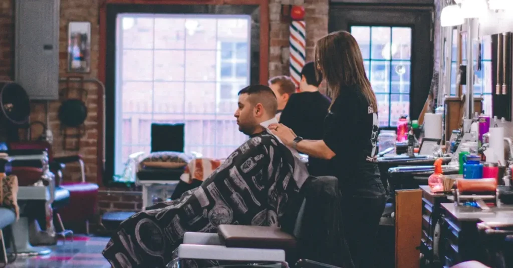 young man in a barber shop