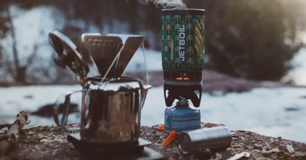 Camping Kitchen Equipment in the woods