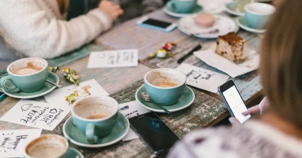 blue coffe mugs