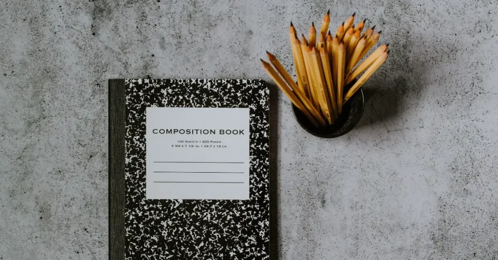 composition books and pencils