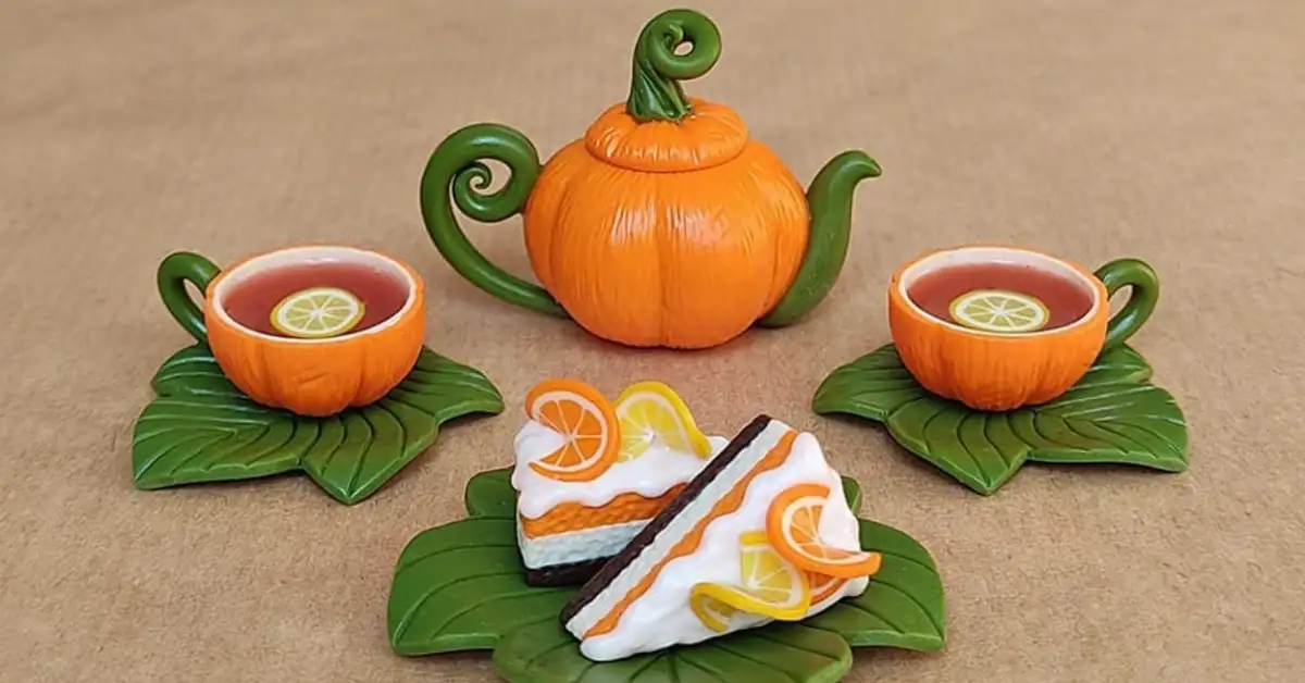 pumpkin themed mugs and tea can