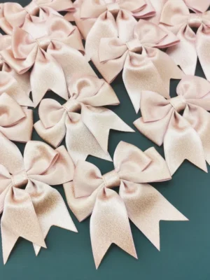 Christmas Bows Pink Gold Dust