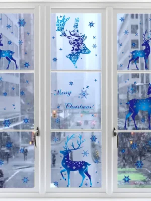 Blue Christmas Decoration Window Stickers