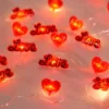 Valentines Office Decorations as fairy lights with hearts and love signs