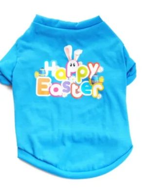 Dog Easter Shirt in blue from the front side