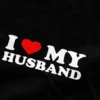 I Love My Husband T-Shirts in black fabric details
