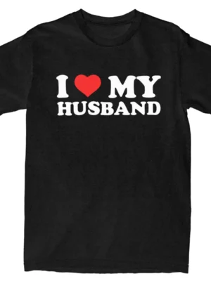 I Love My Husband T-Shirts in black