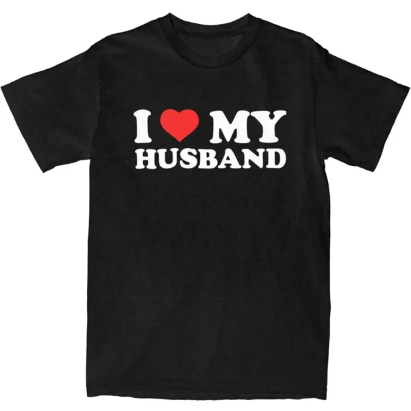 I Love My Husband T-Shirts in black