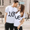 Valentine's Day Shirts in white worn by a couple