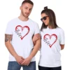 Valentine Couple Shirts in white worn by a couple