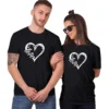 Valentine Couple Shirts in black worn by a couple