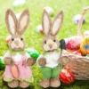 Straw Easter Decor Bunny with shovel