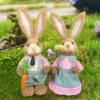 Straw Easter Decor Bunny Couple
